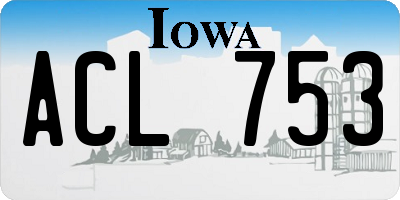 IA license plate ACL753