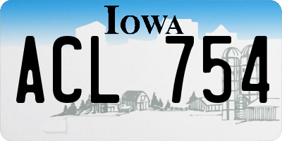 IA license plate ACL754