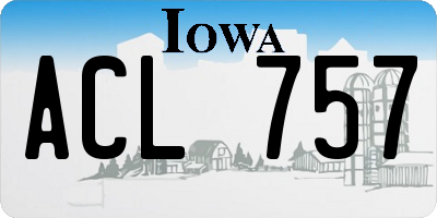 IA license plate ACL757