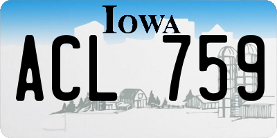 IA license plate ACL759