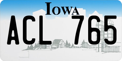 IA license plate ACL765