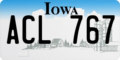 IA license plate ACL767
