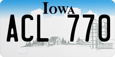 IA license plate ACL770