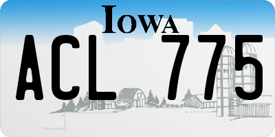 IA license plate ACL775