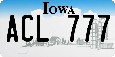 IA license plate ACL777