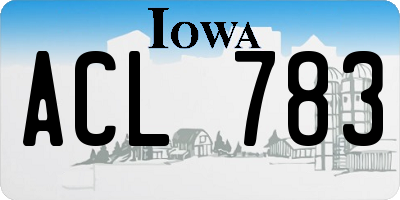 IA license plate ACL783