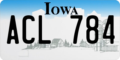 IA license plate ACL784