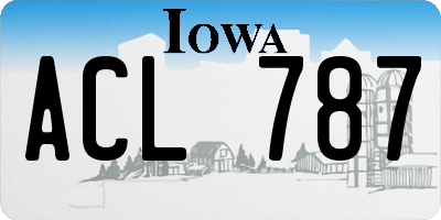 IA license plate ACL787