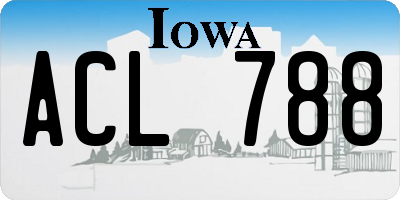 IA license plate ACL788