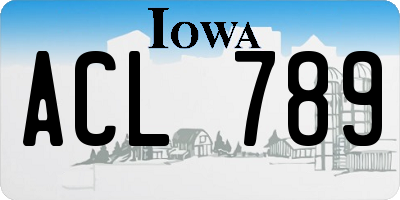IA license plate ACL789