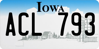IA license plate ACL793