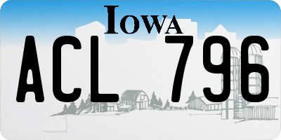 IA license plate ACL796