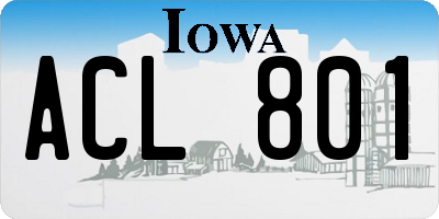 IA license plate ACL801