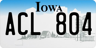 IA license plate ACL804