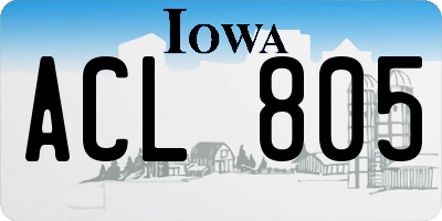 IA license plate ACL805