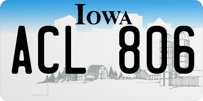 IA license plate ACL806