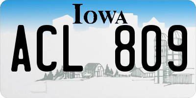 IA license plate ACL809