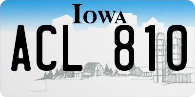 IA license plate ACL810