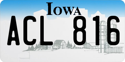 IA license plate ACL816