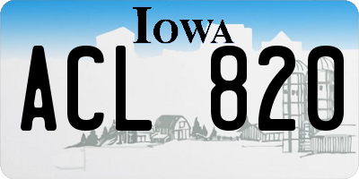 IA license plate ACL820