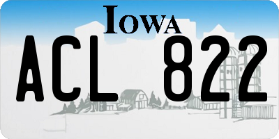 IA license plate ACL822
