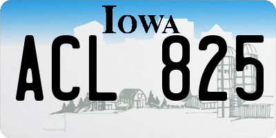 IA license plate ACL825