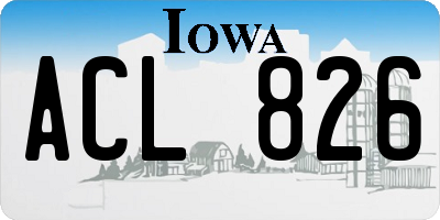 IA license plate ACL826