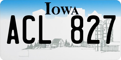 IA license plate ACL827