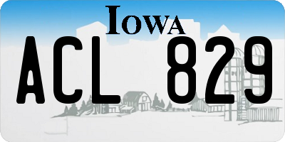IA license plate ACL829