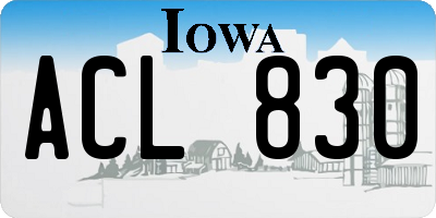 IA license plate ACL830