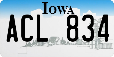 IA license plate ACL834