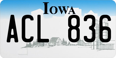 IA license plate ACL836