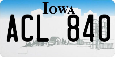 IA license plate ACL840