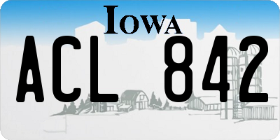 IA license plate ACL842