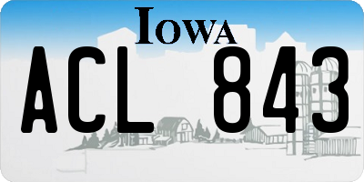 IA license plate ACL843