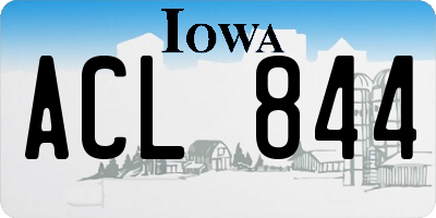 IA license plate ACL844
