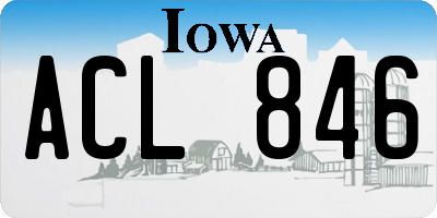 IA license plate ACL846