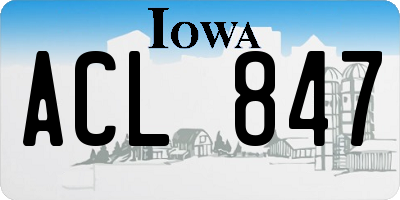 IA license plate ACL847
