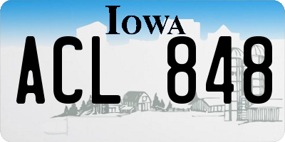 IA license plate ACL848