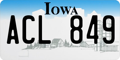 IA license plate ACL849