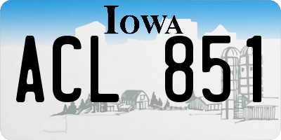 IA license plate ACL851
