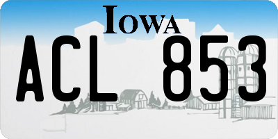 IA license plate ACL853