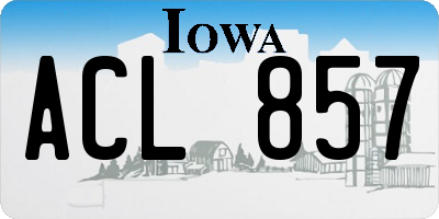 IA license plate ACL857