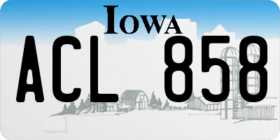 IA license plate ACL858