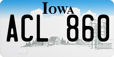 IA license plate ACL860