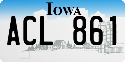 IA license plate ACL861