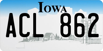 IA license plate ACL862