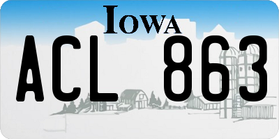IA license plate ACL863