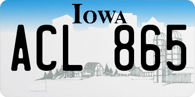 IA license plate ACL865