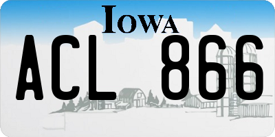 IA license plate ACL866